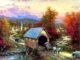 Thomas Kinkade – Old covered bridge at Thomaston Brook