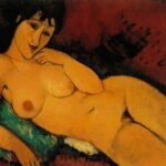Amadeo Modigliani - Nude on a Blue Cushion